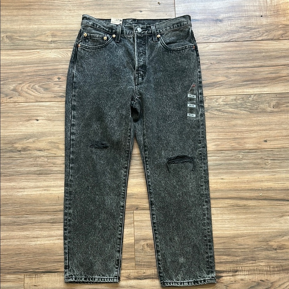 Levi’s 501 Black Distressed Denim Jeans - Picture 10 of 10